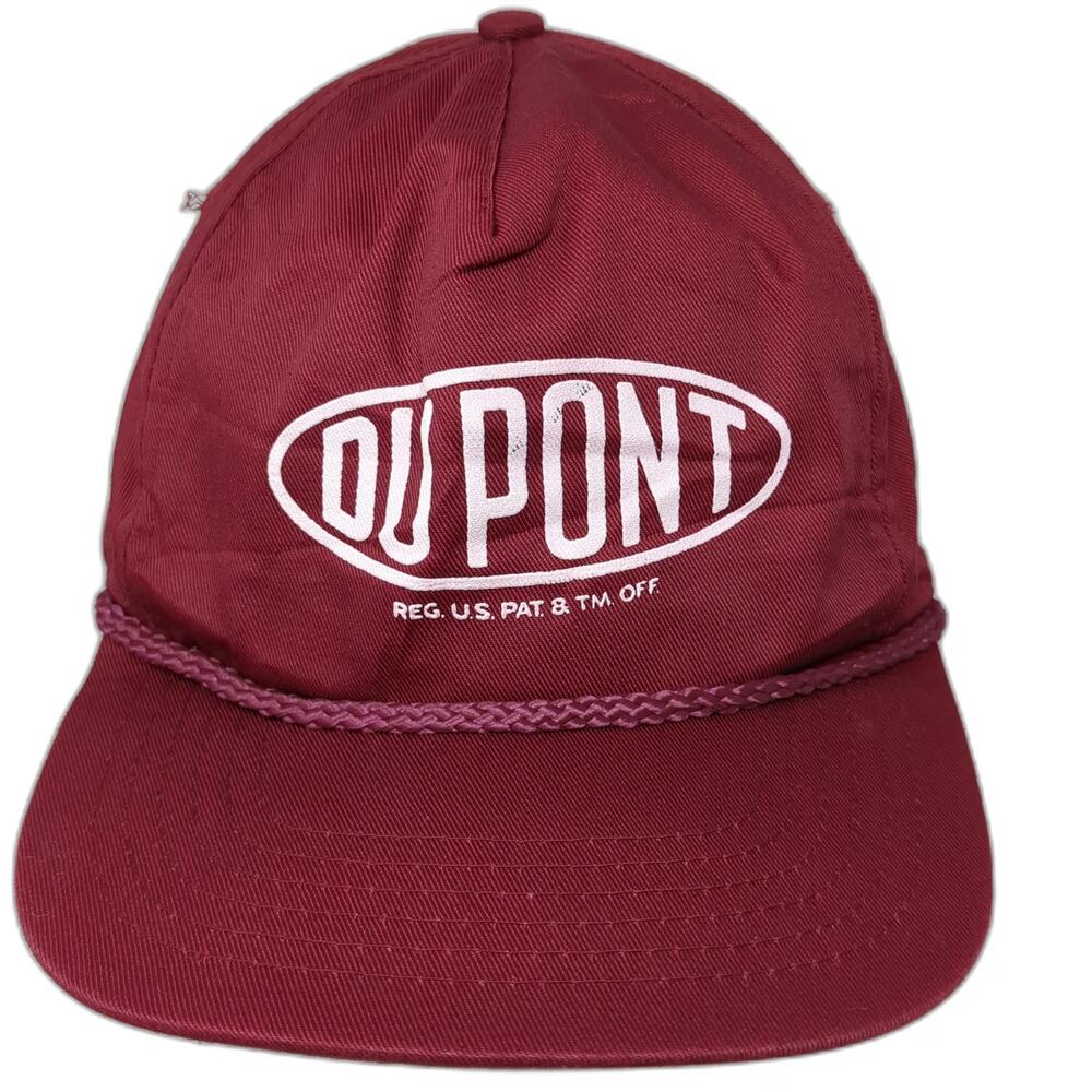 Cobra Caps 5 Panel Red One Size Hat Rope DuPont Logo Snapback Screen Printed